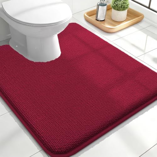 OLANLY Memory Foam Bathroom Toilet Rugs U-Shaped 24x20, Soft Mat by OLANLY