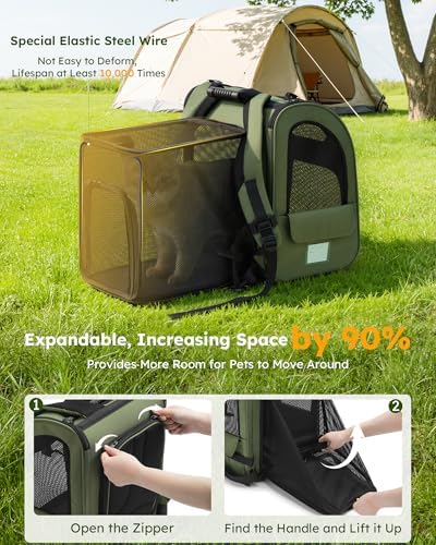 pecute Pet Backpack Expandable, Cat Carrier Backpack - Image 4