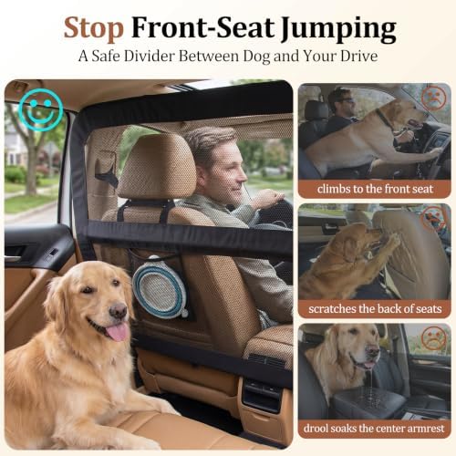 Dog Car Barrier for Cars SUVs Trucks – 50" Wide Pet Divider for Back Seat & - Image 3