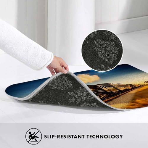 Train Bath Rugs Microfiber Bathroom Mat Soft Plush Shaggy Shower Mat - Image 5