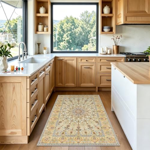 Washable 3x5 Indoor Rug Soft Ultra-Thin Oriental Traditional Distressed Rug - Image 2