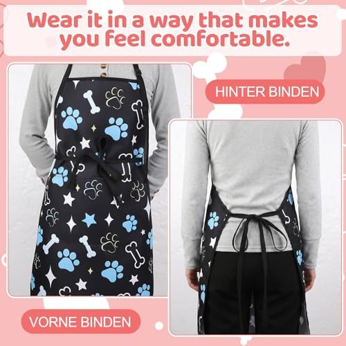 4Pack Dog Grooming Aprons with 2 Pockets Adjustable Grooming Smock - Image 3