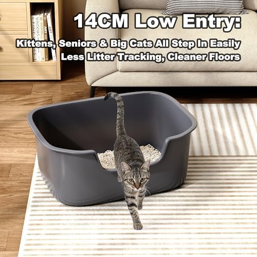 Large Open Cat Litter Box with High Sides, Anti-Splashing - Image 2