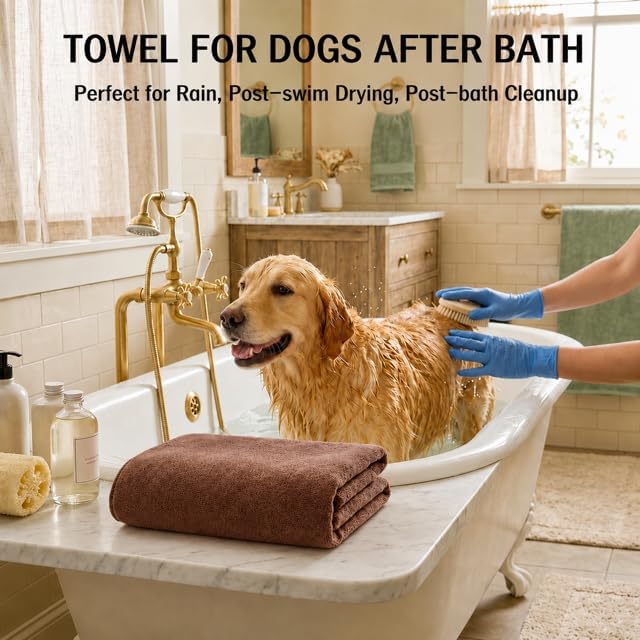 2 Pcs Microfiber Dog Towels for Drying Dogs Large, 55 X 27 Inch - Image 6
