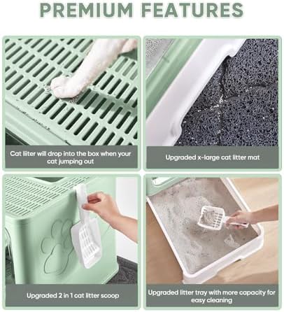 Medario Cat Litter Box with X-Large Litter Mat and Scoop - Image 5