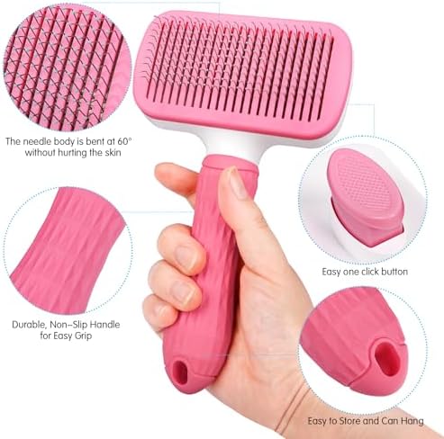 Dog & Cat Brush, Self Cleaning Slicker Brush - Image 2