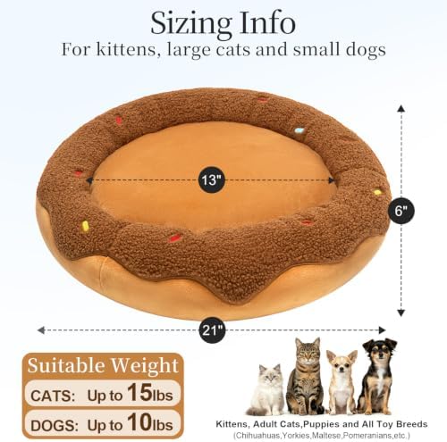 Donut Calming Cat Bed for Indoor Cats, Washable Pet Bed - Image 4