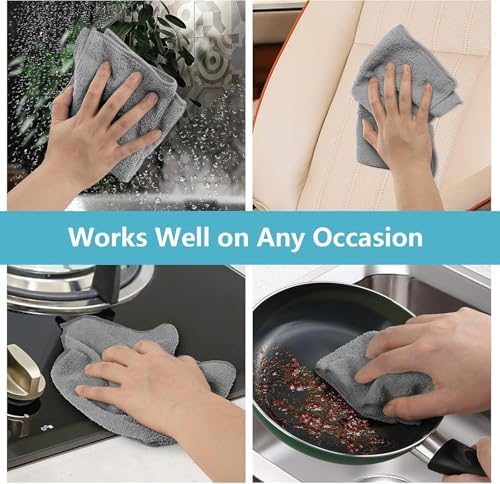 HOMEXCEL 8PK Microfiber Cleaning Cloth, Cleaning Rags - Image 5
