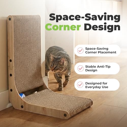 Best Pet Supplies Catify L-Shaped Cardboard Cat Scratcher - Image 4