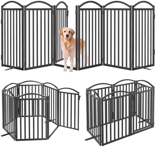 Malier Metal Freestanding Dog Gates, Outdoor Indoor Dog Fences, Extra Wide - Image 3