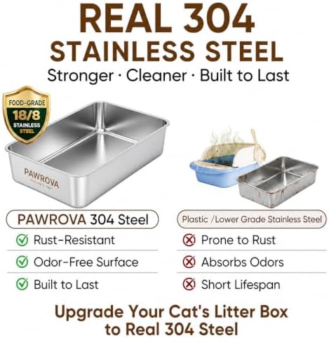304 Stainless Steel Litter Box, XL Open Top - Image 2