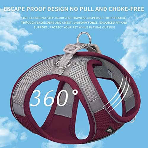 AIITLE Dog Harness and Leash Set, Step-in Puppy Pet Vest, Burgundy XL - Image 3