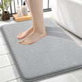OLANLY Memory Foam Small Bathroom Rug 24x16, Absorbent Bath Mat, Light Grey by OLANLY
