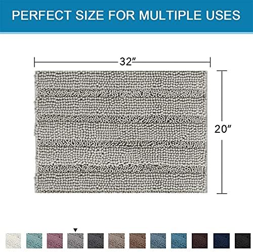 H.VERSAILTEX Bath Rugs for Bathroom Non Slip Bath Mats Extra Thick Chenille - Image 2