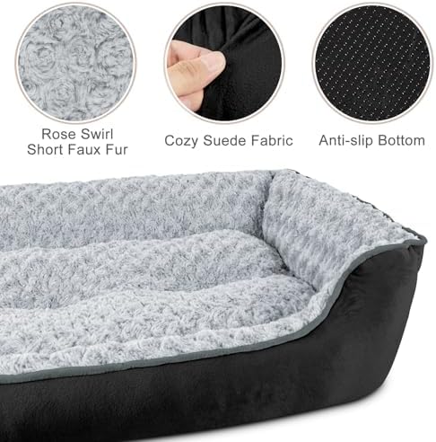 JOEJOY Rectangle Dog Bed for Large Medium Small Dogs Machine Washable Sleeping - Image 3