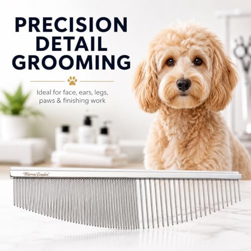 Warren London Crescent Detail Copper Dog Grooming Comb - Image 2