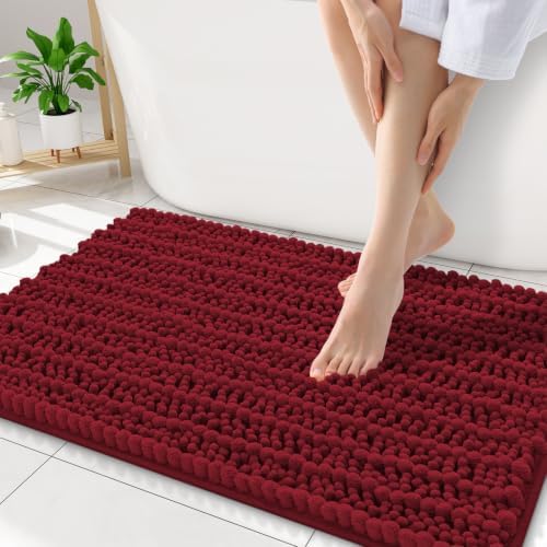 Smiry Bathroom Rugs 34X21, Extra Soft Rubber Backing Chenille Bath Mats by Smiry