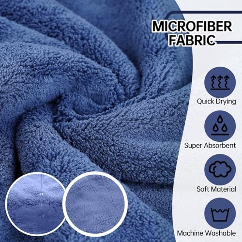 Dog Bathrobe, Fast Drying Coat, Super Absorbent Bath Towel Blue XL - Image 2