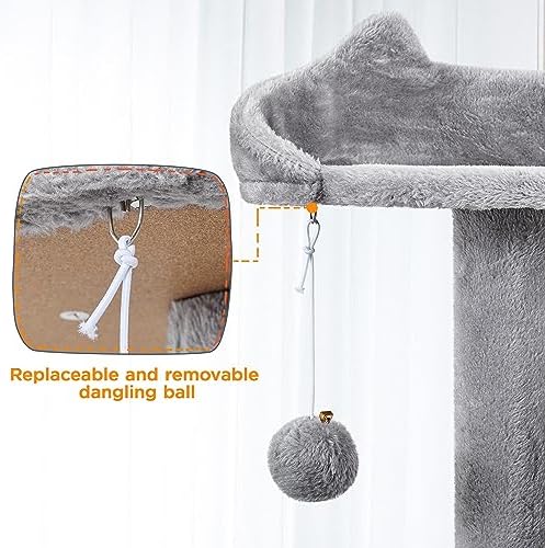 Yaheetech 80in XL Multi-Level Cat Tree, Double Caves, Sisal Posts - Image 6