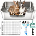 Rypet Large Stainless Steel Rabbit Litter Box Set by RYPET