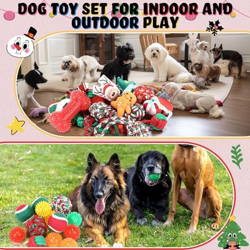Syhood 60 Pcs Christmas Squeaky Dog Toys Plush Chew Small Puppy Dog - Image 6