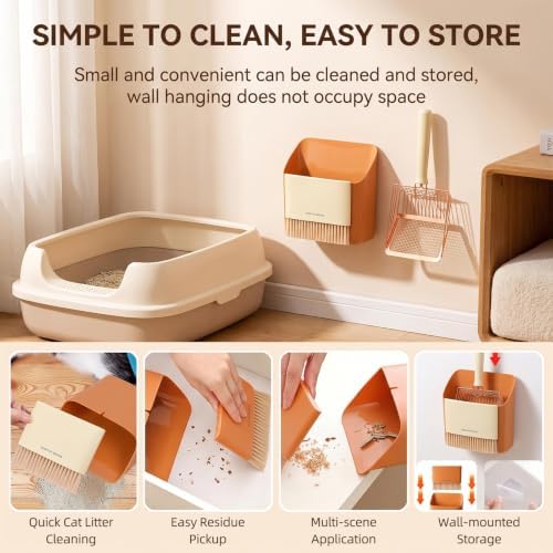 Cat Litter Scoop with Holder, Stainless Steel Litter Box Scoop Set with Stand - Image 6