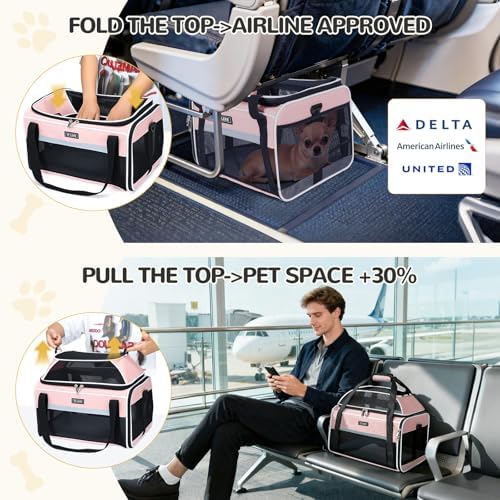 Lekereise Top-Expandable Pet Carrier 18x11x11Inch Delta American United Airline - Image 5
