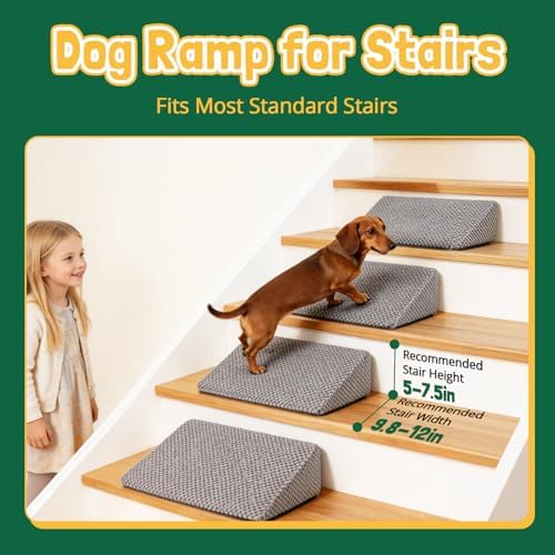 Dog Ramp for Stairs with Non-Slip Bump for Small & Senior Dogs Cats 2 Pack - Image 5