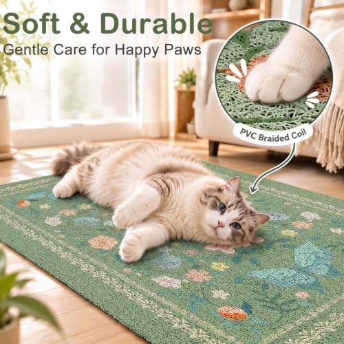 Unicorn Catcher 40"x30" Cat Litter Mat Non-Slip Washable Litter Box Mat - Image 4
