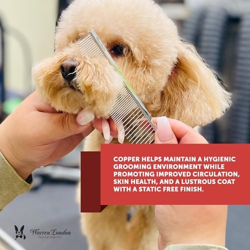 Warren London Crescent Detail Copper Dog Grooming Comb - Image 5