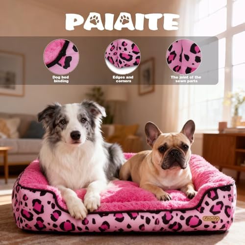 Rectangle Washable Dog Bed for Large, Medium & Small Dogs – Soft Calming Puppy - Image 4