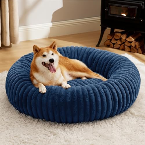 Bedsure ComfyFleece® Donut Dog Beds Large Sized Dog by BEDSURE
