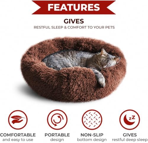 Whiskers & Friends Cat Beds for Indoor Cats & Small Dog, Fluffy Cat Bed - Image 3