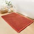Burnt Orange Bathroom Rug, Fall Waffle Bath Mat Non Slip by GRLYUH