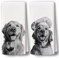 Dog Kitchen Towels Decor Set of 2 by BCUANGD