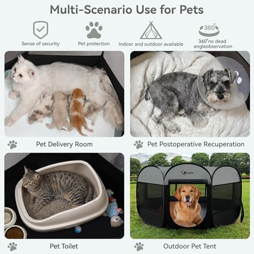 Siedihit Dark Grey Puppy Playpen - Image 4
