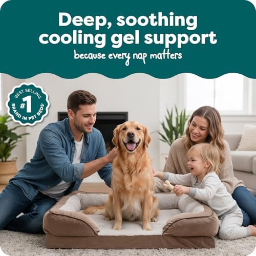 FurHaven Cooling Gel Dog Bed for Large Dogs, Perfect Comfort Sofa Bed, Cool - Image 2