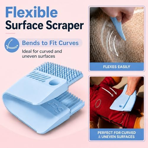 2 Pack Reusable Pet Hair Remover and Fabric Lint Scraper Set - Image 6