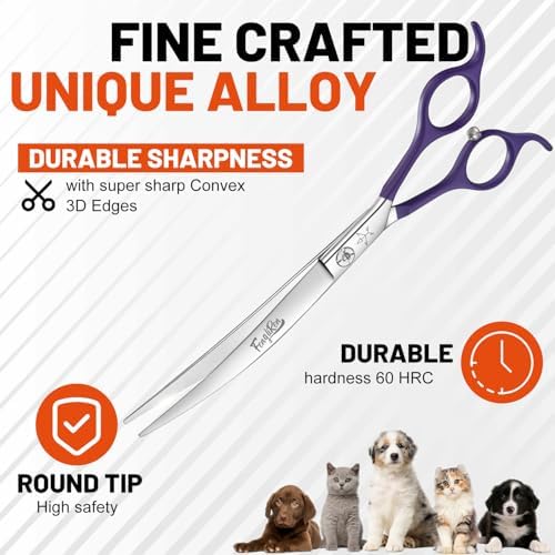High-end Professional Dog Grooming Curved Scissors Pet Curved Shears 8 Inches - Image 5