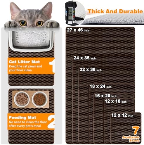 Cat Litter Mat 16"x20", Double Layer EVA litterbox Mat - Image 2