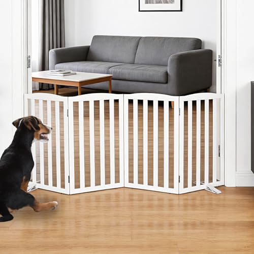 Freestanding Dog Gate Indoor, Doggie Gate Foldable Dog Gates by SFJC