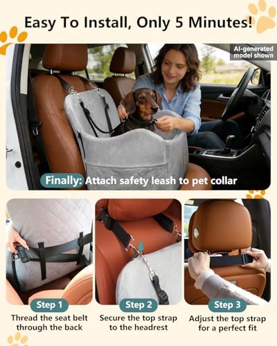 Dog Car Seats for Small Dogs Up to 35lb, Dog Bed for Car Fits Home - Image 6