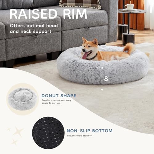 DUMOS 37.4 Inch XL Donut Dog Bed - Image 4