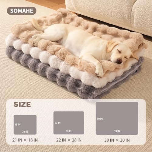 SOMAHE Dog Blanket for Couch Bed, Soft Faux Fur, Large 39x31 Dark Grey - Image 4