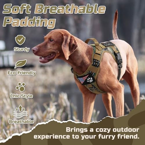 rabbitgoo Tactical Dog Harness for X-Large, No Pull Military Service Vest - Image 3