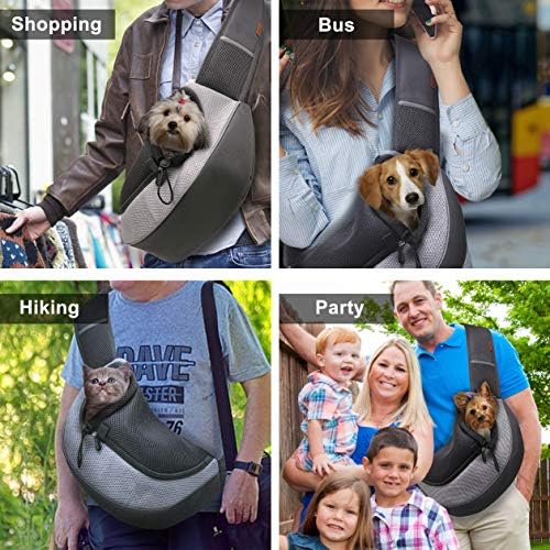 FDJASGY Pet Sling Carrier for Small Dogs Cats, Breathable Mesh Travelling Hand - Image 6