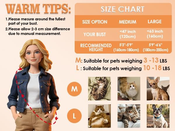 Cat Sling Carrier, Ultra-Soft Polar Fleece, Fits 3-13 lbs, Size M - Image 2