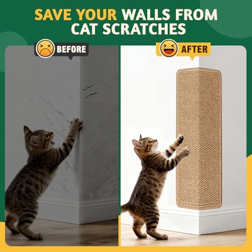 ENONCI Corner Cat Scratcher, 30x11.8 Furniture Furniture Protector Couches & - Image 3