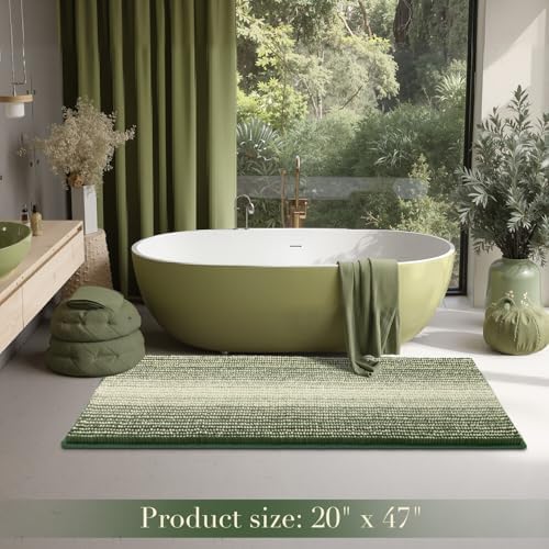 BSICPRO Large Bathroom Rugs Runner, 20x47 Chenille Bath Mats - Image 6