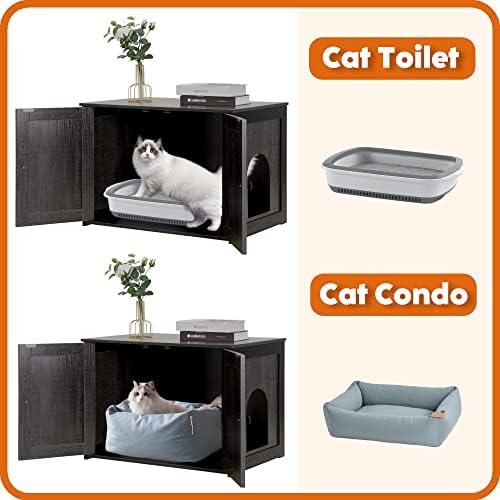 DWANTON Cat Litter Box Enclosure, Hidden Litter Box Furniture, 27.6 Inches - Image 7